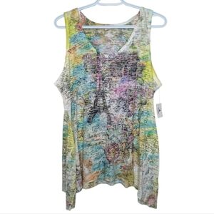 NWT Disney Parks Big Bang Paris Sheer Sleeveless Tank Top 2XL